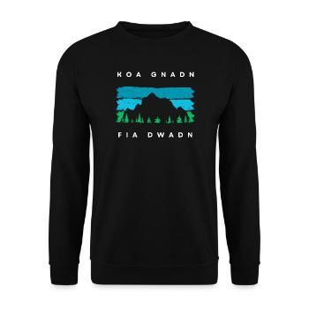 koa Gnadn fia dWadn - keine Gnade für die Wade - Unisex Pullover - Schwarz - Vorne - Alina (178cm) & Michal (187cm)