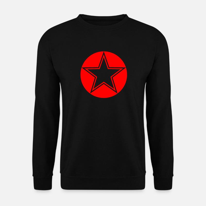 Transparenter Stern mit roter Umrandung - Unisex Pullover - Schwarz