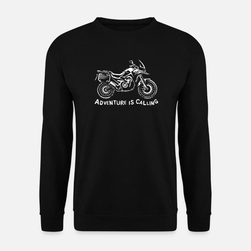 Adventure is Calling – Motorrad Grafik - Unisex Pullover - Schwarz