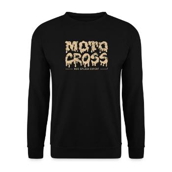 Motocross Mud Splash Expert | Dirt Bike Rider - Unisex Sweatshirt - black - Front - Alina (178cm) & Michal (187cm)