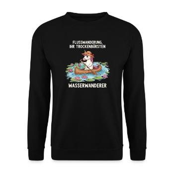 Excursion en canoë Licorne - Sweat-shirt Unisexe - noir - Devant - Alina (178cm) & Michal (187cm)
