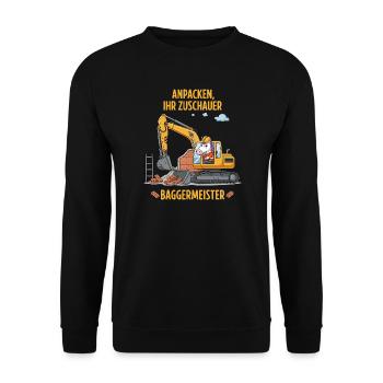 Maître excavatrice licorne - Sweat-shirt Unisexe - noir - Devant - Alina (178cm) & Michal (187cm)