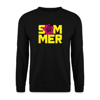 Summer Hawaii Blossom Holiday Holiday Flower Power Sun - Unisex Sweatshirt - black - Front - Alina (178cm) & Michal (187cm)
