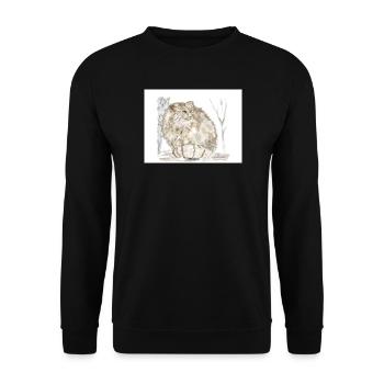 Manul wild cat - Unisex Sweatshirt - black - Front - Alina (178cm) & Michal (187cm)
