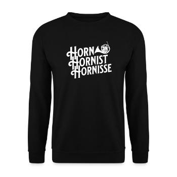 Horn Hornist Hornisse Waldhorn Hornistin - Unisex Pullover - Schwarz - Vorne - Alina (178cm) & Michal (187cm)