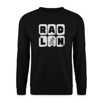 radln - radeln, MTB, Mountainbike - Unisex Pullover - Schwarz - Vorne - Alina (178cm) & Michal (187cm)