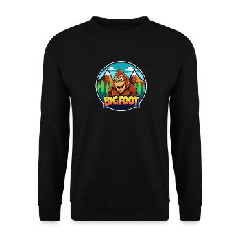 BigFoot Cartoon Wilderness Logo - Unisex Sweatshirt - black - Front - Alina (178cm) & Michal (187cm)