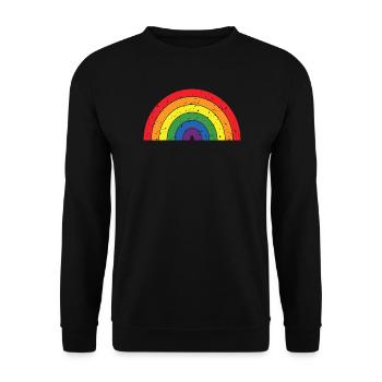 Rainbow Colors Pride Month LGBTQ+ Grunge Texture - Unisex Sweatshirt - black - Front - Alina (178cm) & Michal (187cm)
