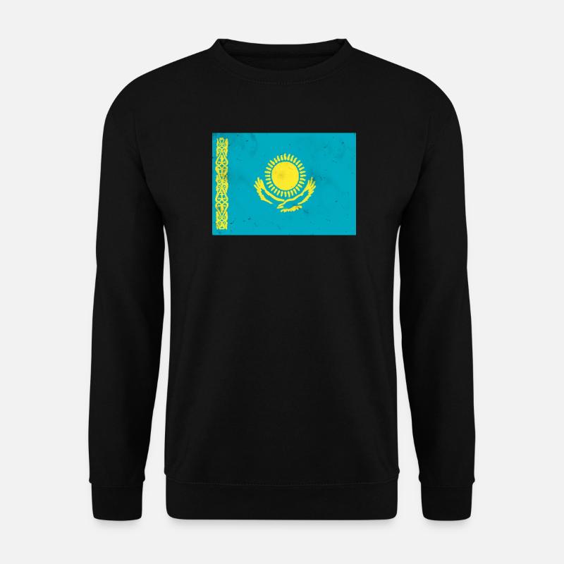 Flagge von Kasachstan - Unisex Pullover - Schwarz