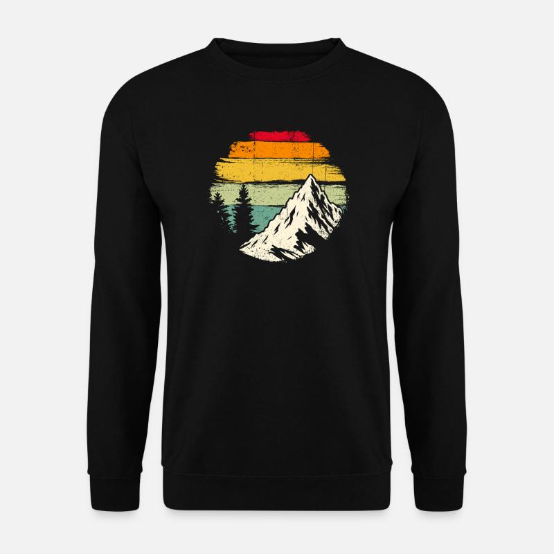 Retro Sunset Ridge Mountain - Unisex Sweatshirt - black