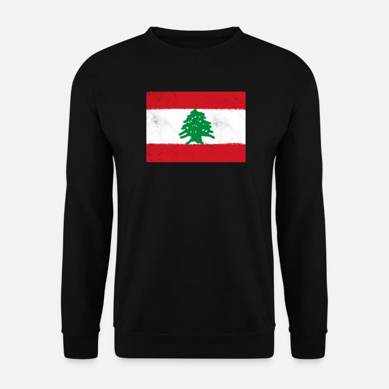 Flagge des Libanon - Unisex Pullover - Schwarz
