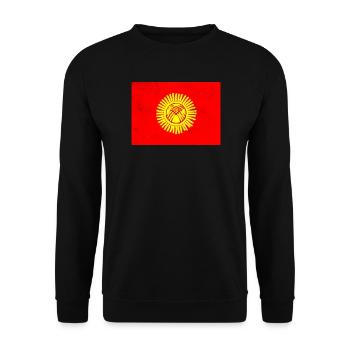Flagge von Kirgisistan - Unisex Pullover - Schwarz - Vorne - Alina (178cm) & Michal (187cm)