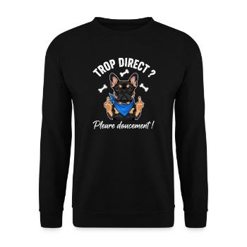 Coole Französische Bulldogge - Unisex Pullover - Schwarz - Vorne - Alina (178cm) & Michal (187cm)