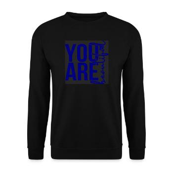 Inspirierendes Zitat  - Unisex Pullover - Schwarz - Vorne - Alina (178cm) & Michal (187cm)