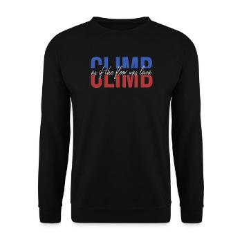 der flur ist lava bouldern klettern climb retro - Unisex Pullover - Schwarz - Vorne - Alina (178cm) & Michal (187cm)