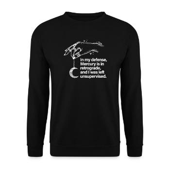 MERCURE RÉTROGRADE BLANC - Sweat-shirt Unisexe - noir - Devant - Alina (178cm) & Michal (187cm)