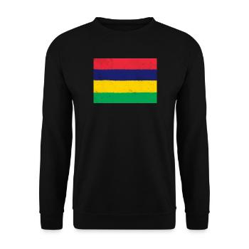Flagge von Mauritius - Unisex Pullover - Schwarz - Vorne - Alina (178cm) & Michal (187cm)
