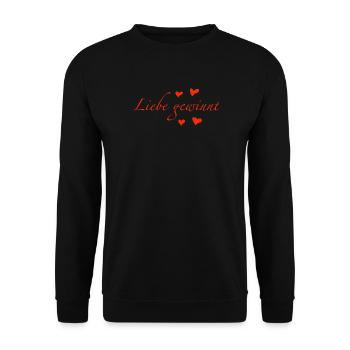 Love wins - Unisex Sweatshirt - black - Front - Alina (178cm) & Michal (187cm)