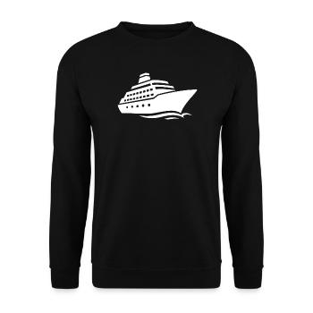 Minimalist Cruise Ship Silhouette Vacation - Unisex Sweatshirt - black - Front - Alina (178cm) & Michal (187cm)