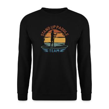 Logo SUP vintage - Paddle Water Sports Club - Sweat-shirt Unisexe - noir - Devant - Alina (178cm) & Michal (187cm)