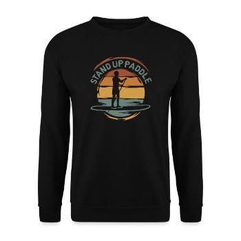 vintage stand up paddle - Wassersport Team Club - Unisex Pullover - Schwarz - Vorne - Alina (178cm) & Michal (187cm)