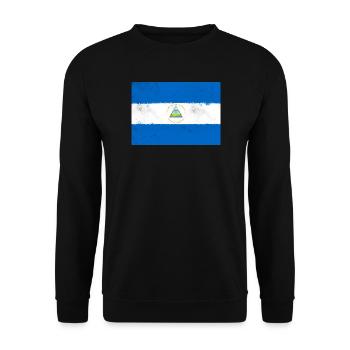 Flag of Nicaragua - Unisex Sweatshirt - black - Front - Alina (178cm) & Michal (187cm)