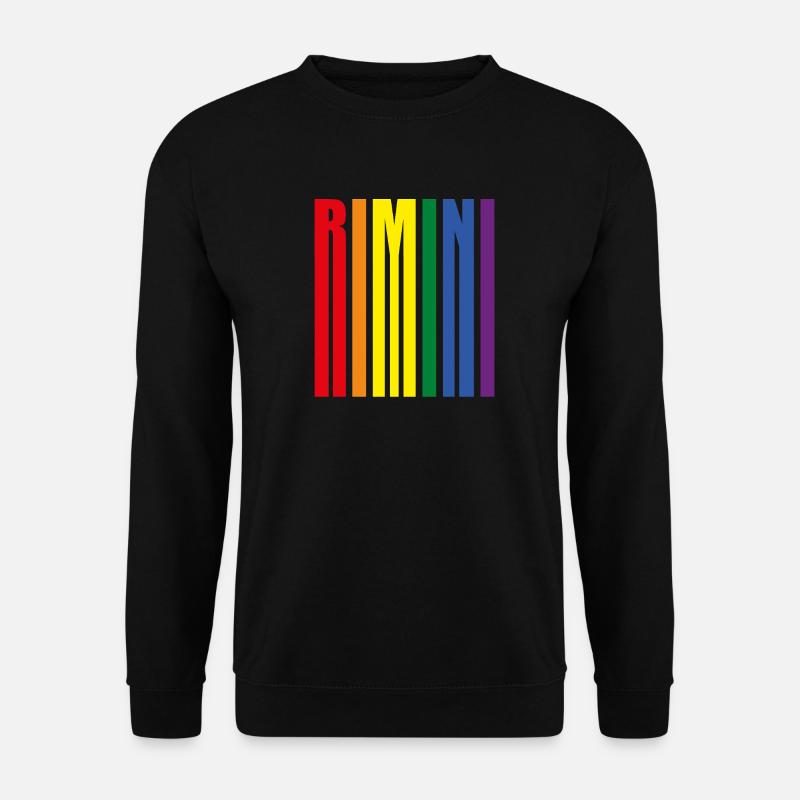 Rimini Regenbogen Pride Geschenk Urlaub Meer - Unisex Pullover - Schwarz