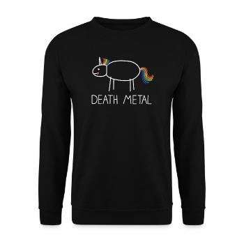 Licorne du Death Metal - Sweat-shirt Unisexe - noir - Devant - Alina (178cm) & Michal (187cm)
