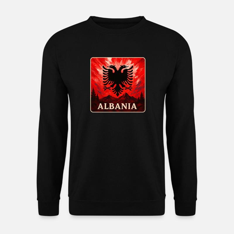 Albanien Doppeladler Design - Unisex Pullover - Schwarz