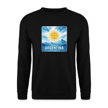 Argentinien Nationalfarben Design - Unisex Pullover - Schwarz - Vorne - Alina (178cm) & Michal (187cm)