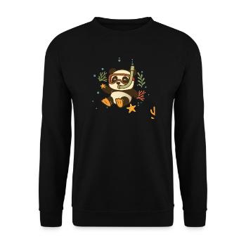 Snorkeling panda dans la mer - Sweat-shirt Unisexe - noir - Devant - Alina (178cm) & Michal (187cm)