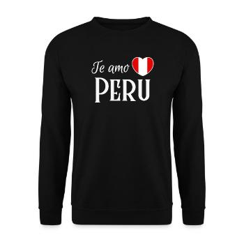 I love you Peru, Peruvian pride - Unisex Sweatshirt - black - Front - Alina (178cm) & Michal (187cm)