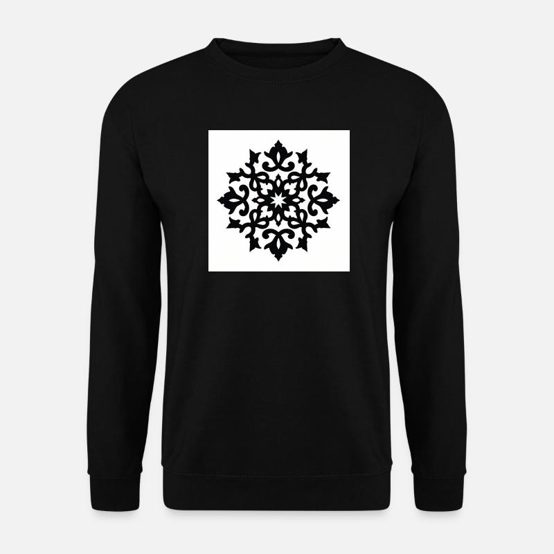 Detaillierte Schneeflocke mit Verzierung - Unisex Pullover - Schwarz