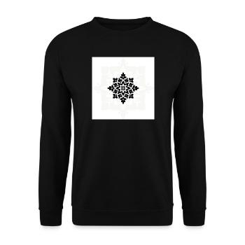 Intricate Black and White Mandala Pattern - Unisex Sweatshirt - black - Front - Alina (178cm) & Michal (187cm)