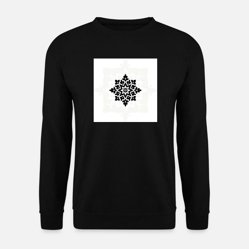 Intricate Black and White Mandala Pattern - Unisex Sweatshirt - black