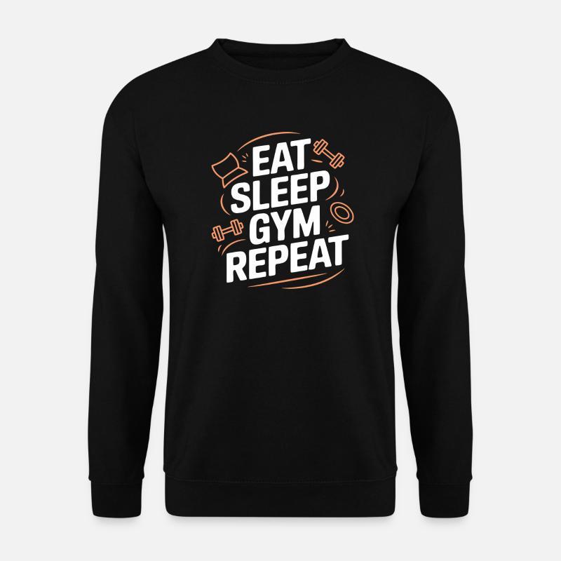 Manger dormir Gym Répéter - Sweat-shirt Unisexe - noir