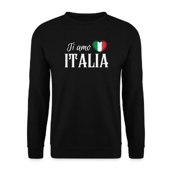 J’aime l’Italie, fierté italienne - Sweat-shirt Unisexe - noir - Devant - Alina (178cm) & Michal (187cm)