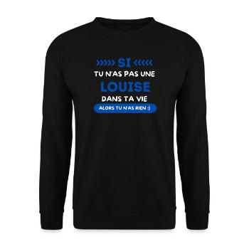 Louise - Si tu n as pas une Louise dans ta vie - Sweat-shirt Unisexe - noir - Devant - Alina (178cm) & Michal (187cm)