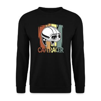Conception de casque Cafe Racer - Style motard vintage - Sweat-shirt Unisexe - noir - Devant - Alina (178cm) & Michal (187cm)