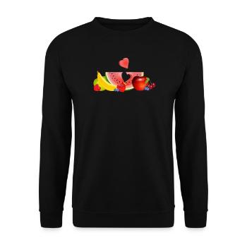 Fruits colorés avec pastèque et cœur - Sweat-shirt Unisexe - noir - Devant - Alina (178cm) & Michal (187cm)