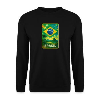 Brésil drapeaux aménagement paysager - Sweat-shirt Unisexe - noir - Devant - Alina (178cm) & Michal (187cm)