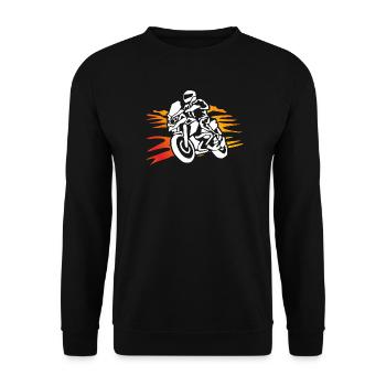 Biker Shirt Motorcyclist - Unisex Sweatshirt - black - Front - Alina (178cm) & Michal (187cm)