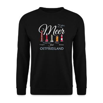 Lots of sea Pilsum, Borkum, drawing East Frisia - Unisex Sweatshirt - black - Front - Alina (178cm) & Michal (187cm)