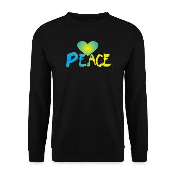 Paix Cœur Paix Signe de paix - Sweat-shirt Unisexe - noir - Devant - Alina (178cm) & Michal (187cm)