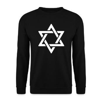 Star of David in white - Unisex Sweatshirt - black - Front - Alina (178cm) & Michal (187cm)