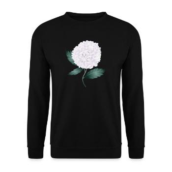 White hydrangea blossom – elegance and lightness - Unisex Sweatshirt - black - Front - Alina (178cm) & Michal (187cm)