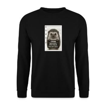 Criminal hedgehog - Unisex Sweatshirt - black - Front - Alina (178cm) & Michal (187cm)