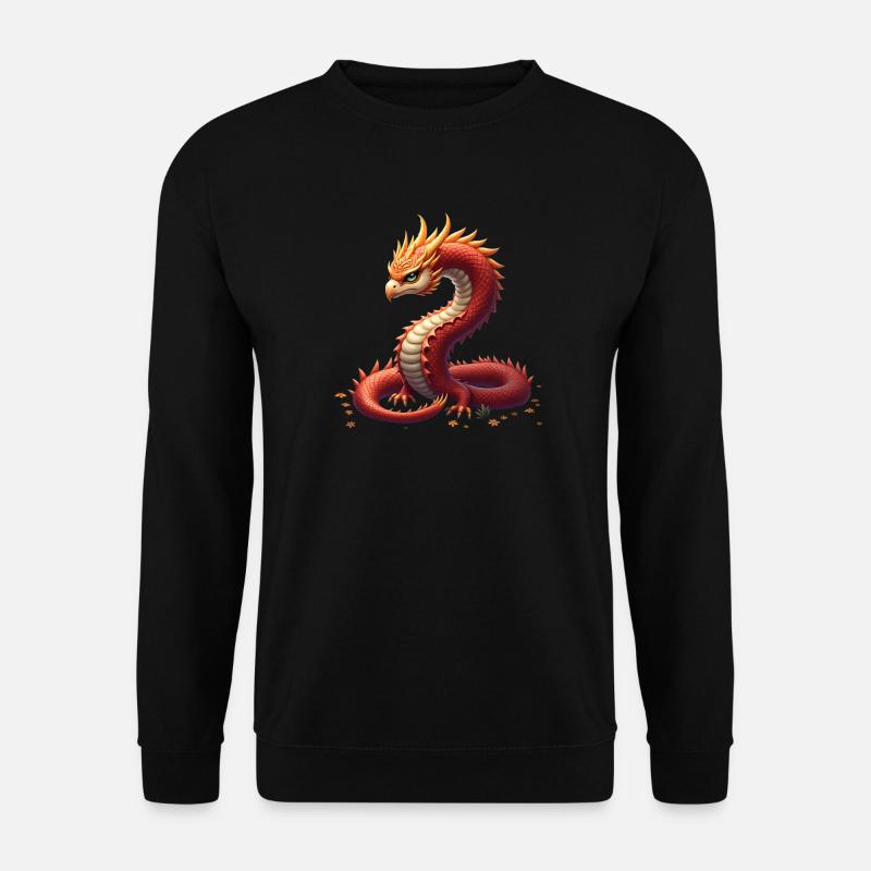 Der goldene Schlangendrache. - Unisex Pullover - Schwarz
