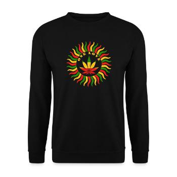 Vibrant Cannabis Love Emblem - Unisex Sweatshirt - black - Front - Alina (178cm) & Michal (187cm)