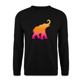 Elephant Course Yoga Colorful India Meditation - Unisex Sweatshirt - black - Front - Alina (178cm) & Michal (187cm)